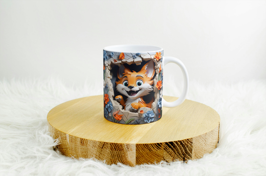 11oz mug with 3d design .fox .