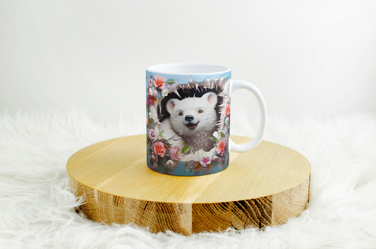 11oz mug with 3d design . polar bear .