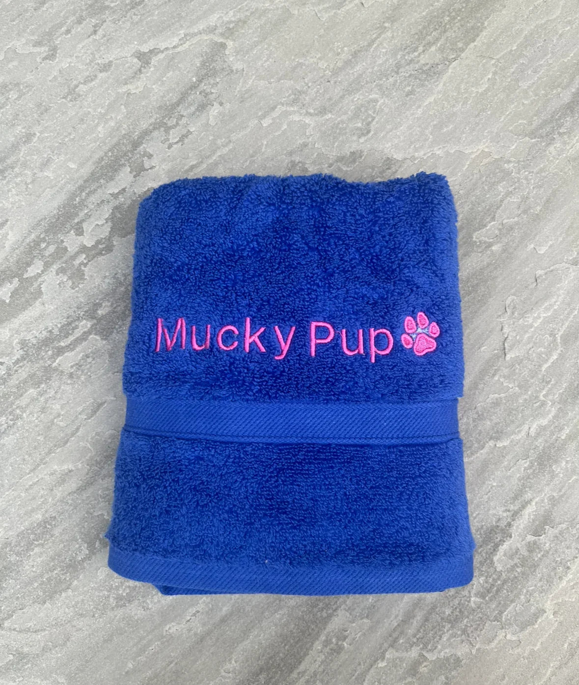 'Mucky Pup' Embroidered Pet Towel - Lots Of Colours