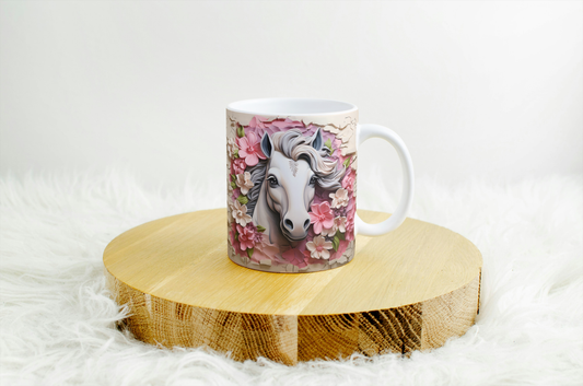 11oz mug with 3d design .horse .