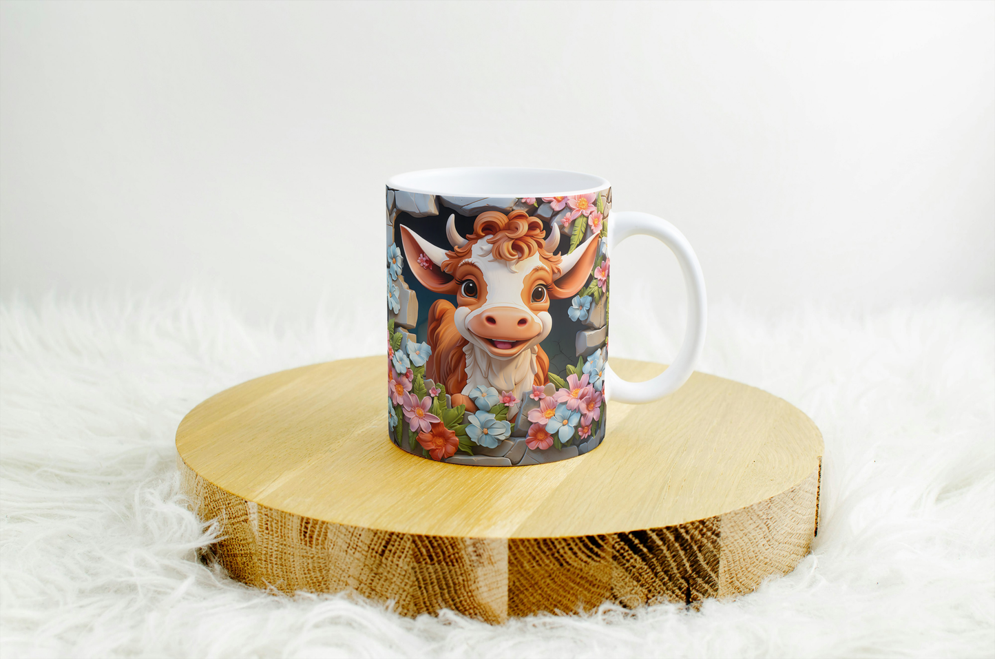 Cute 3D Design Mug.Perfect Present for Mum, Friend or Animal Enthusiast # .calf .