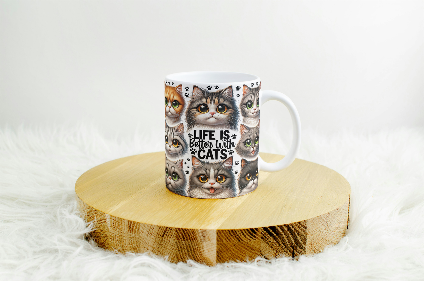 Life is Better with a Cat" Whimsical Mug  Design. 05