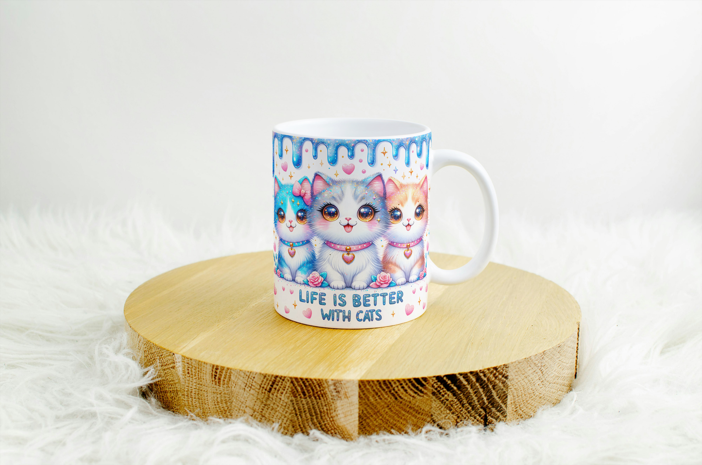 Life is Better with a Cat" Whimsical Mug  Design. 08