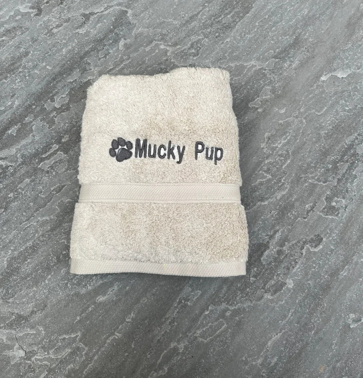 'Mucky Pup' Embroidered Pet Towel - Lots Of Colours