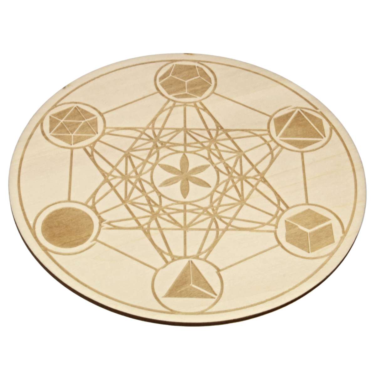 Wooden Geometric Chakra Crystal Grid (15cm)