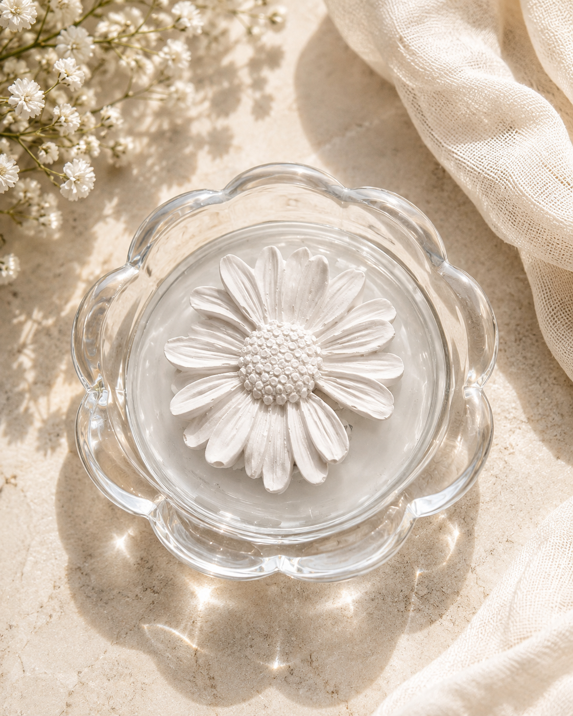 Daisy Aroma Stone Diffuser Gift Set with 10ml Fragrance Oil