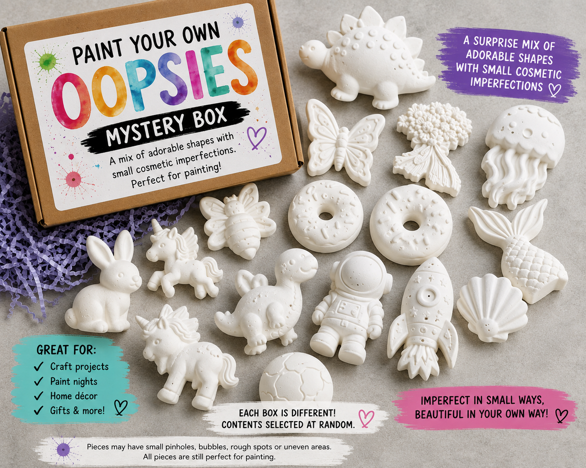 Paint Your Own Plaster Oopsies Mystery Box – Assorted Craft Blanks – product image 3