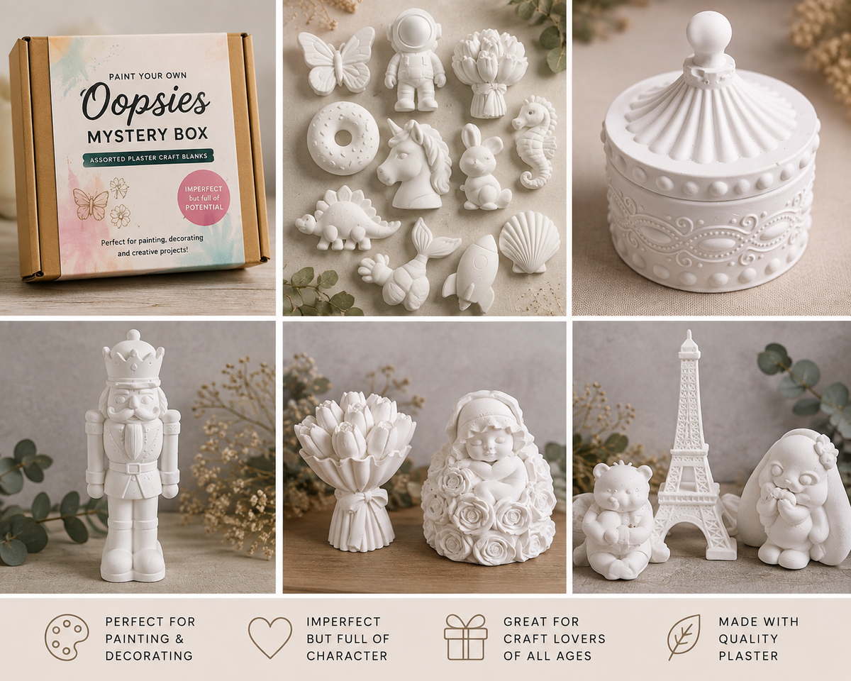 Paint Your Own Plaster Oopsies Mystery Box – Assorted Craft Blanks – product image 4