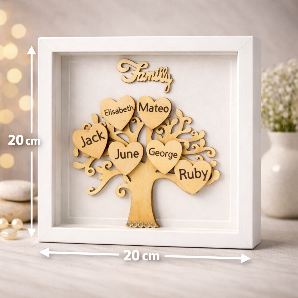 Personalised Family Tree Frame –Family gifts Grandparents Mother’s Day