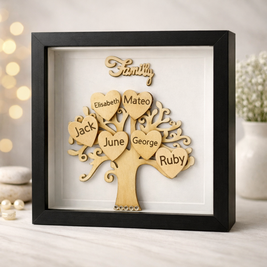 Personalised Family Tree Frame –Family gifts Grandparents Mother’s Day