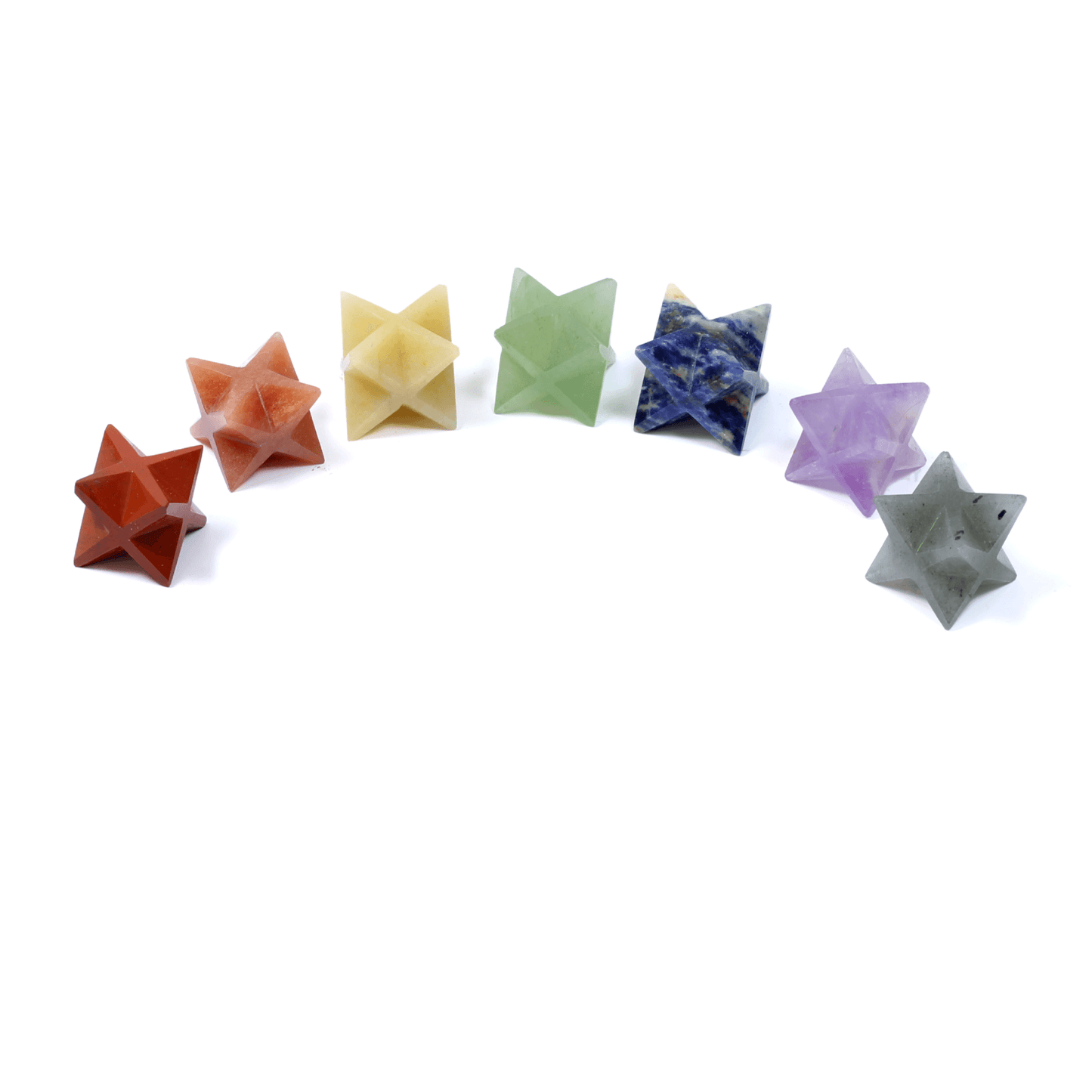 7 Chakra Merkaba Star Set – Sacred Geometry Crystals for Energy Alignment & Spiritual Growth