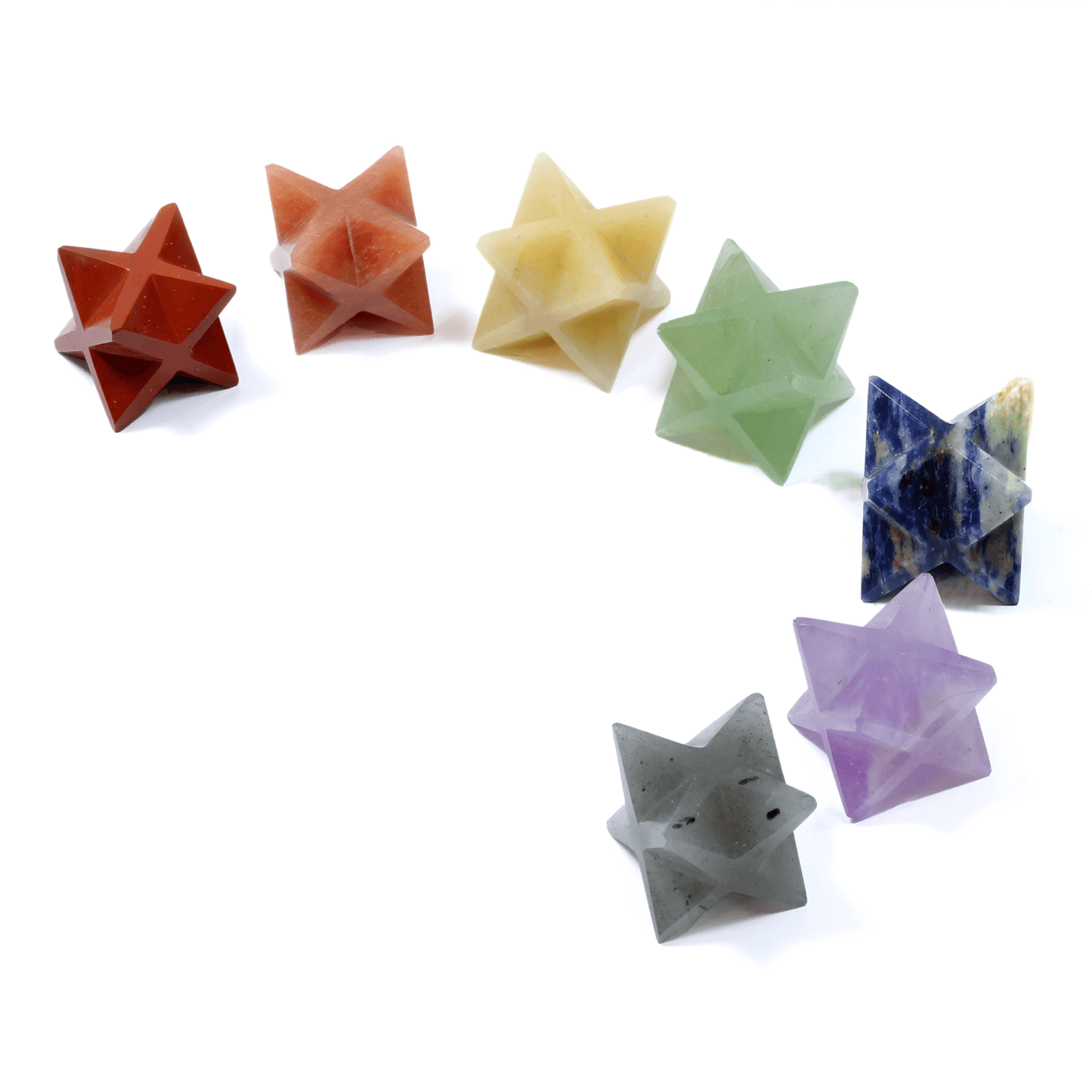 7 Chakra Merkaba Star Set – Sacred Geometry Crystals for Energy Alignment & Spiritual Growth