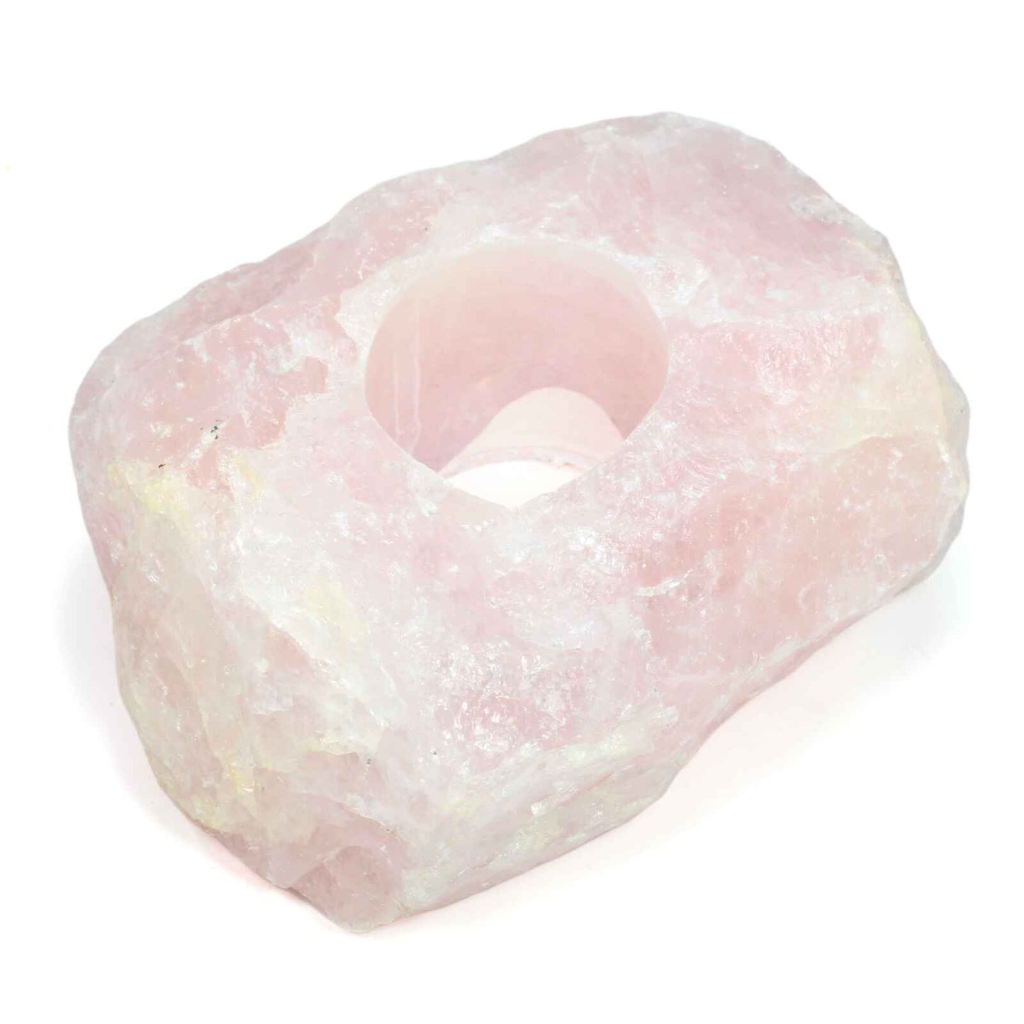 Rose Quartz Tealight Candle Holder - Rough