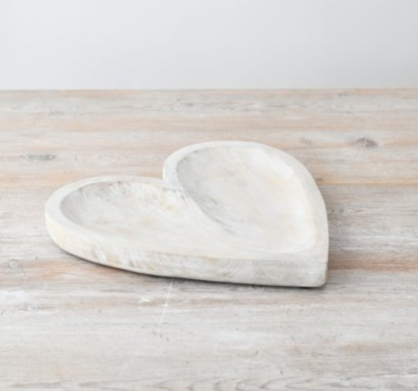 Whitewashed Heart Dish