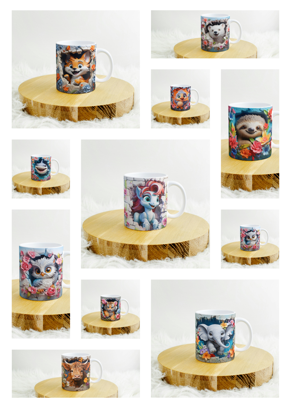 11oz mug with 3d design .fox .