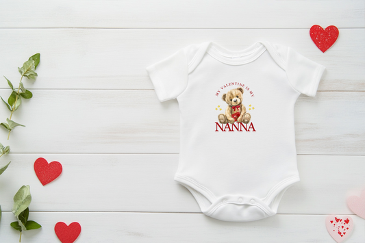 Baby Bodysuit with Heartfelt Valentine’s Design, NANNA