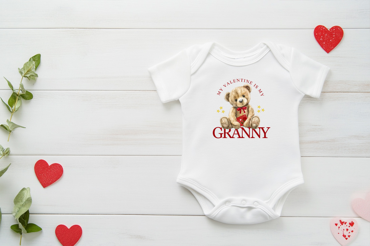 Baby Bodysuit with Heartfelt Valentine’s Design,GRANNY