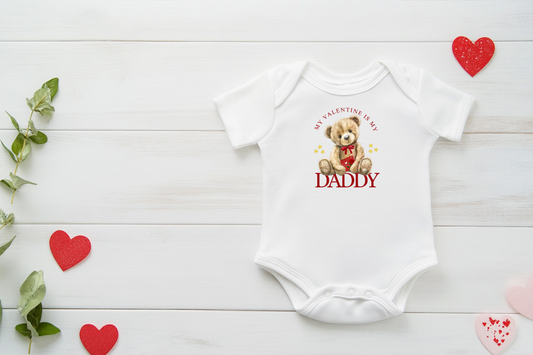 Baby Bodysuit with Heartfelt Valentine’s Design,DADDY