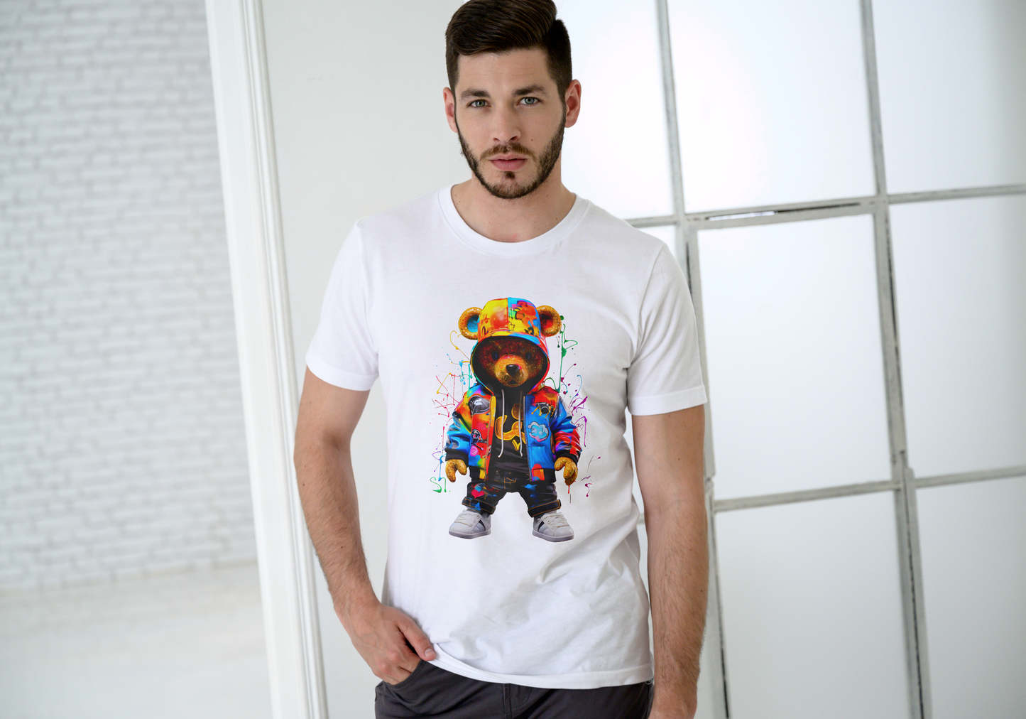 Couple T-Shirts - Hip-Hop Teddy Bear & Cool Girl Designs