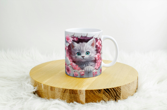 11oz mug with 3d design .cat.