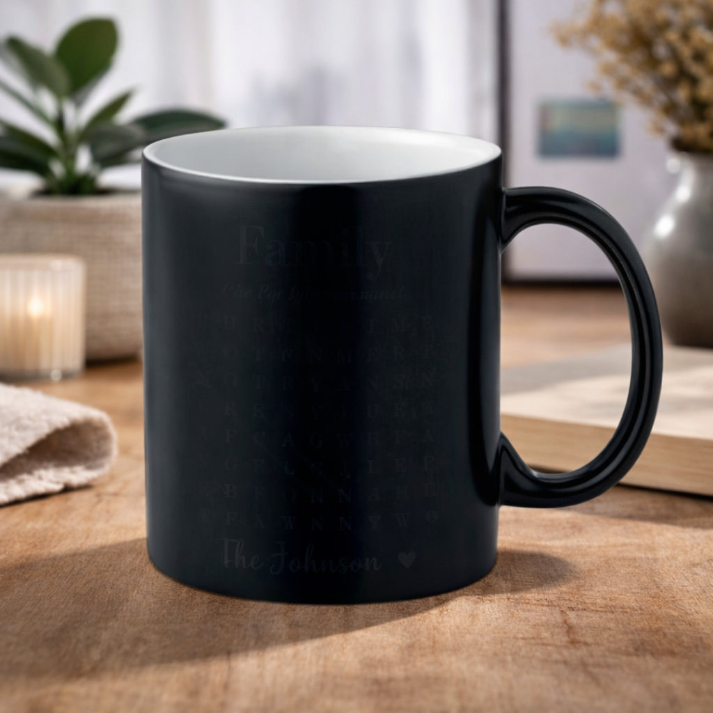 Personalised Family Word Search Mug Custom Name Puzzle Gift for Mum Dad Parents