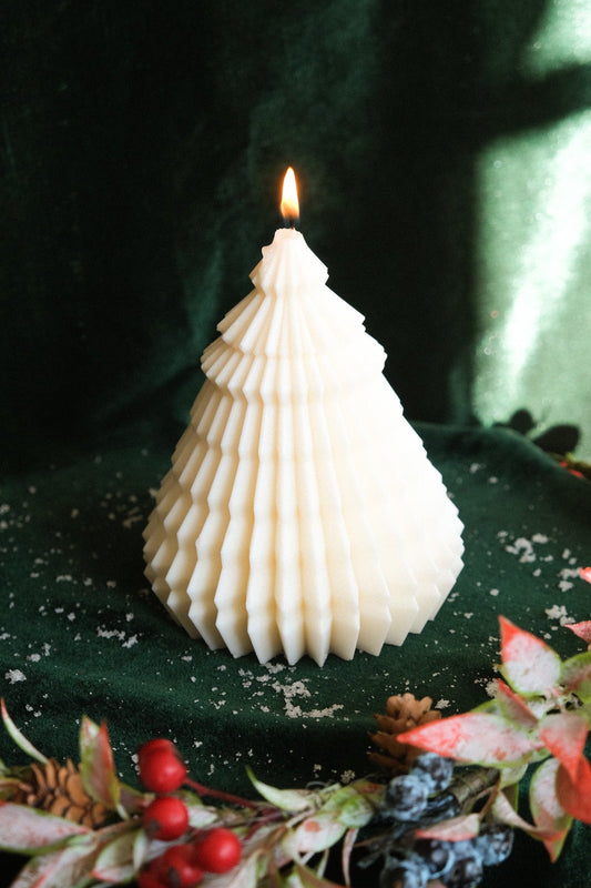 Origami Christmas Tree Candle