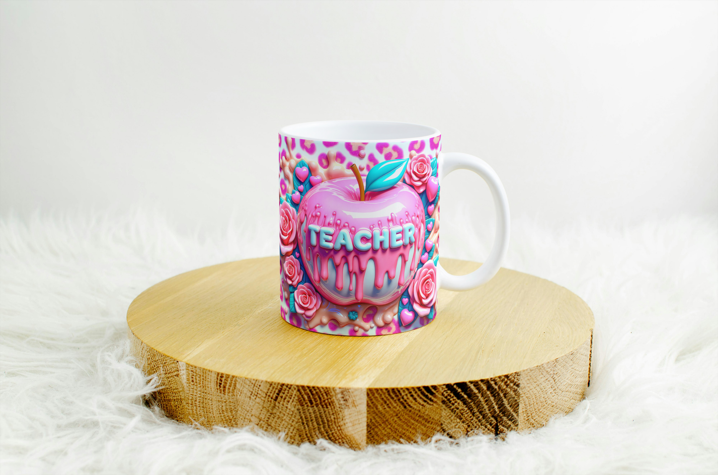 11oz mug with 3d design. teacher.