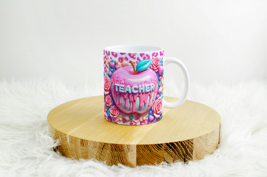 11oz mug with 3d design. teacher.