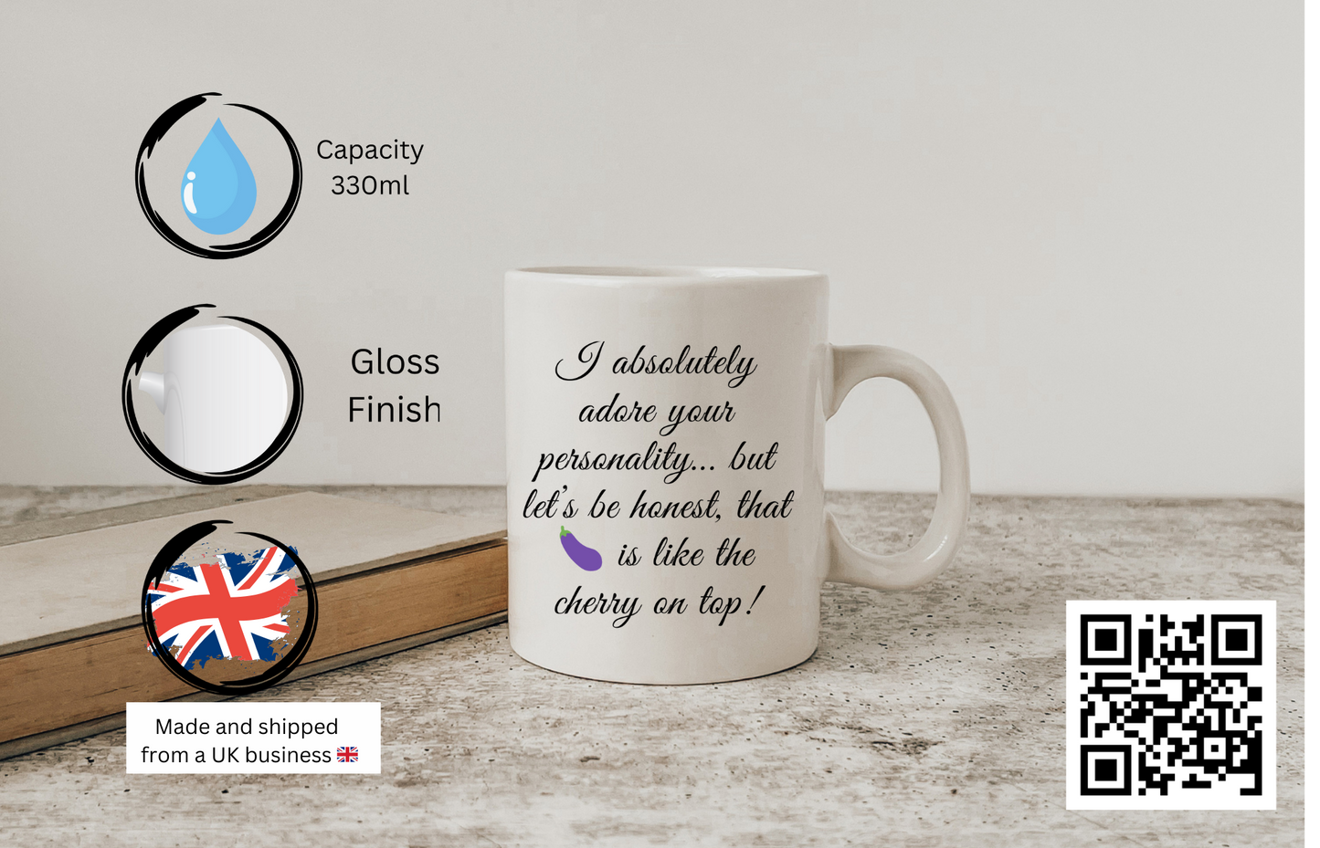 Funny Mug for Him Boyfriend Gift, Novelty Coffee Cup, Humorous Gift for Men,Joke