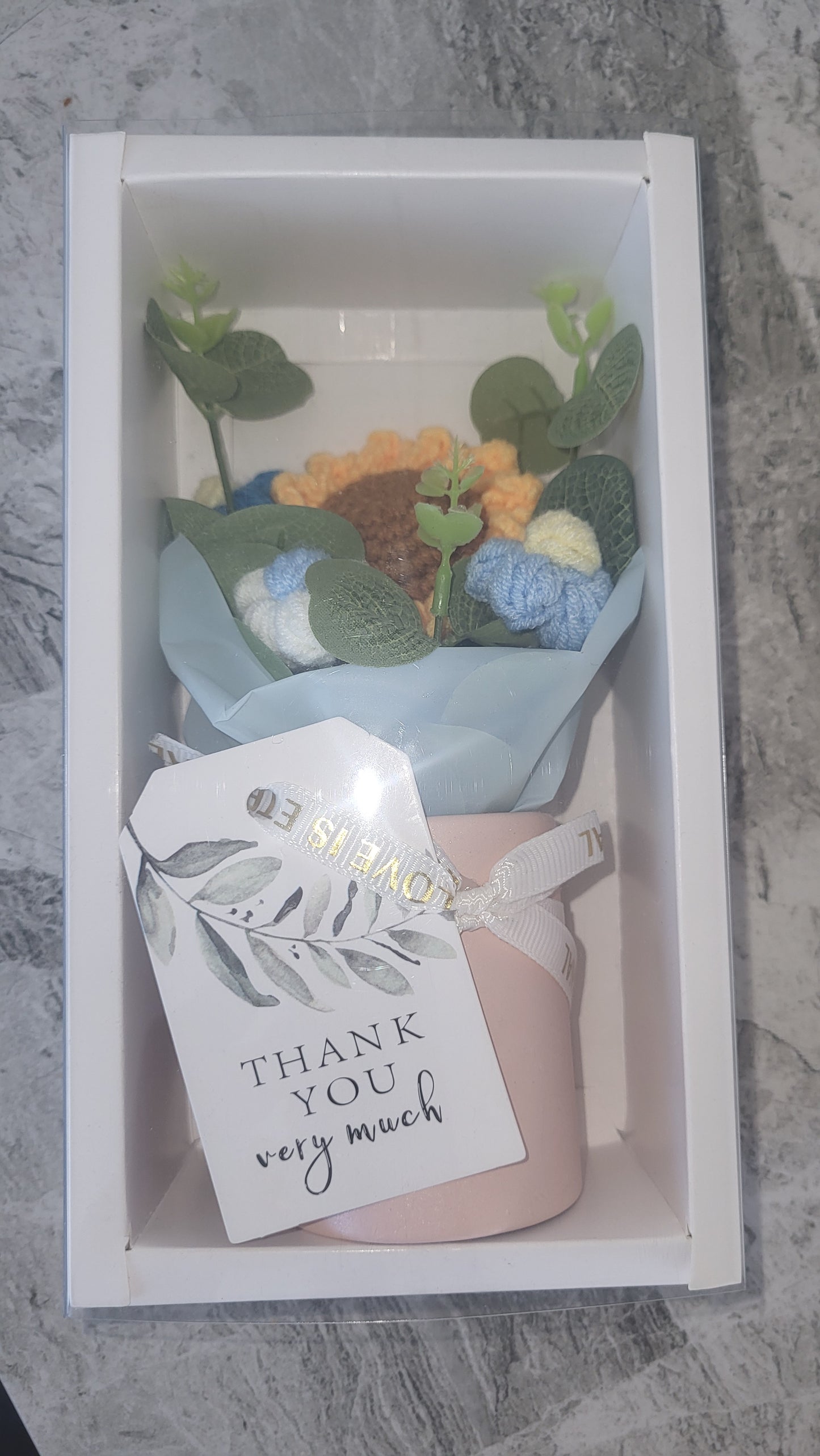 Handmade Crochet Sunflower in Gift Box – 22cm
