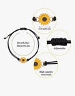 Adjustable Sunflower Charm Bracelet Yellow Enamel Flower Cord Jewellery Gift