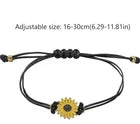 Adjustable Sunflower Charm Bracelet Yellow Enamel Flower Cord Jewellery Gift