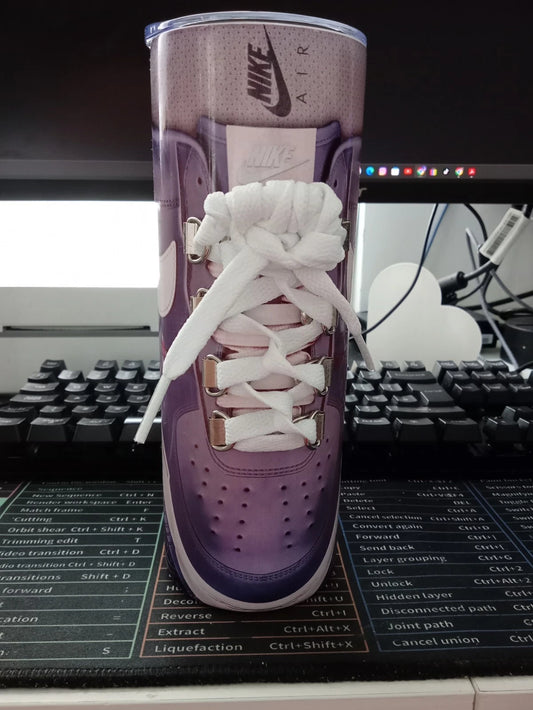 Nike Air Inspired Sneaker Tumbler with Real Laces – Approx.20oz Custom Trainer Cup