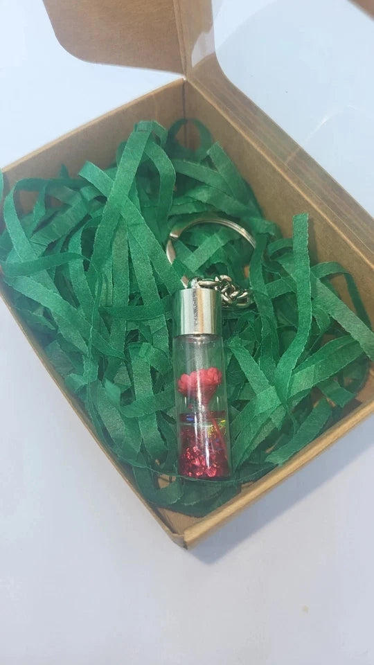 Personalised Novelty Keyring Floral Flower Keychain Eternal Nature Pendant Gift