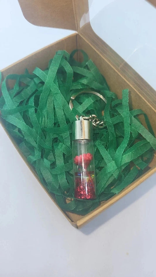 Personalised Novelty Keyring Floral Flower Keychain Eternal Nature Pendant Gift
